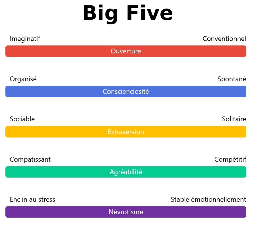 Les 5 axes du Big Five