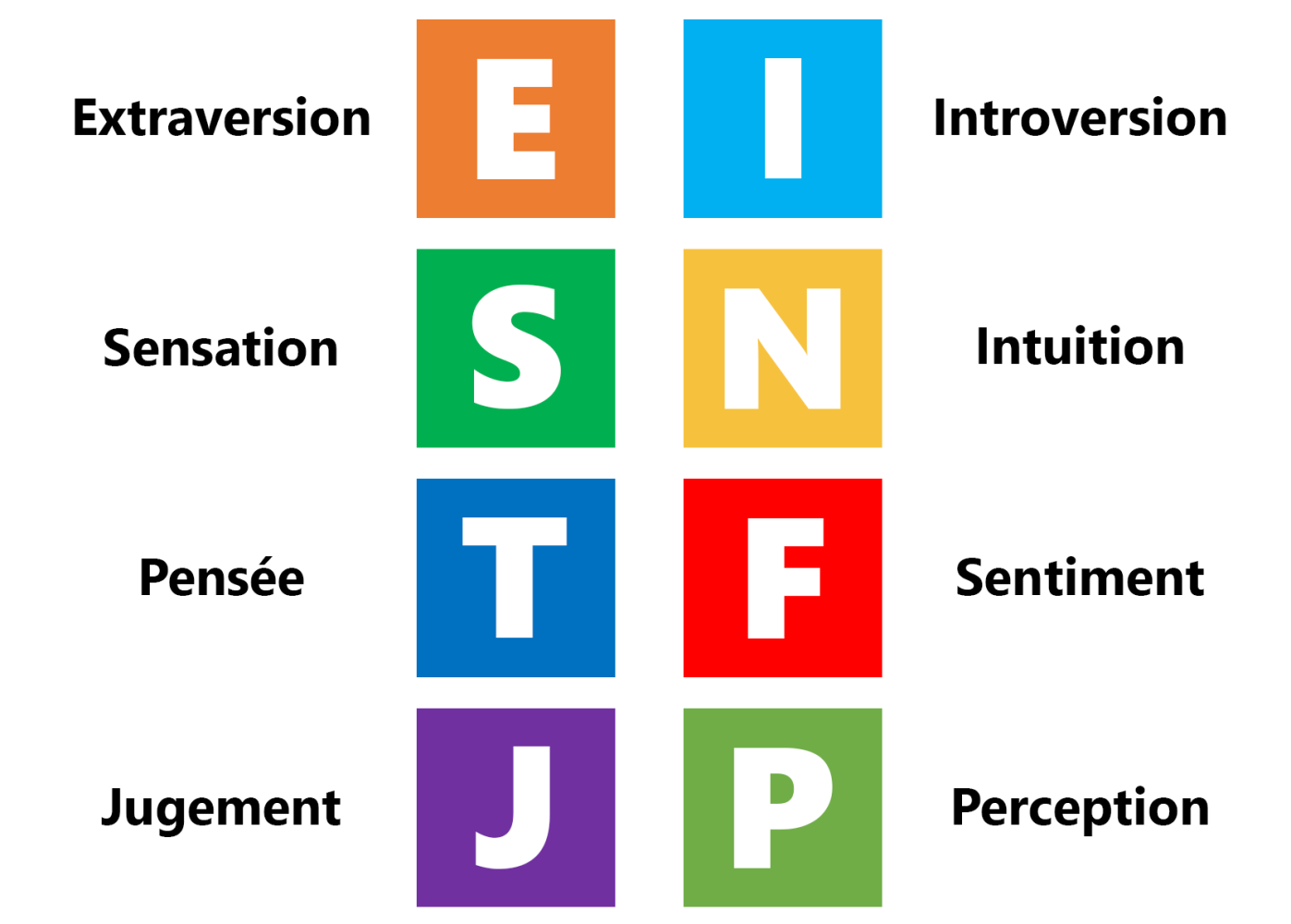 Les 4 dichotomies du MBTI